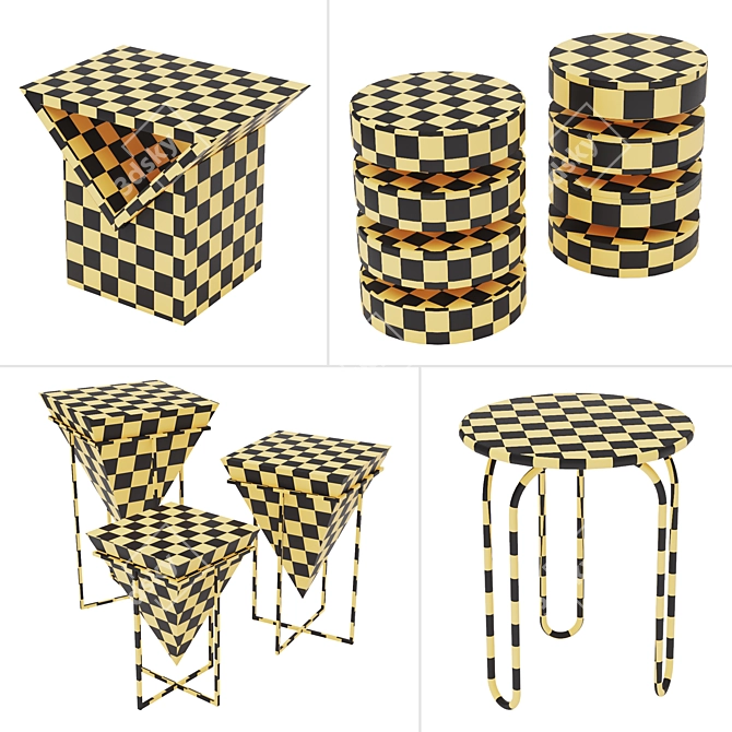 Modern Side Tables Set - Vol.04 3D model image 4