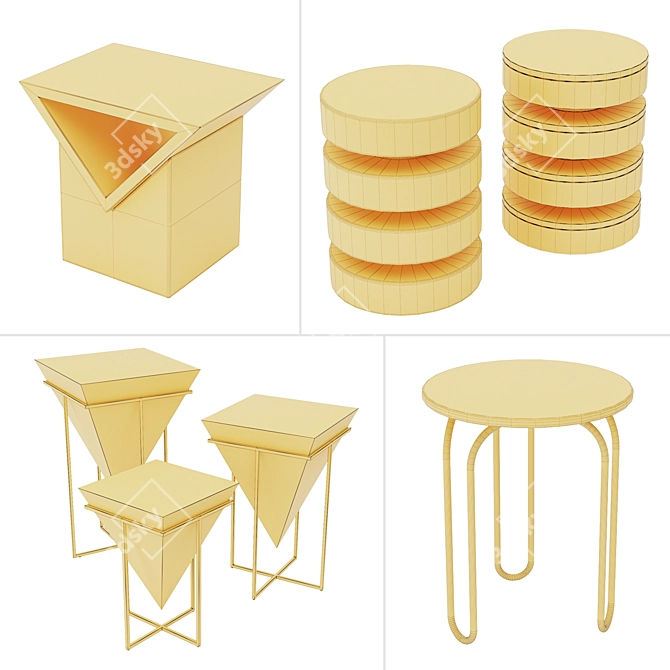 Modern Side Tables Set - Vol.04 3D model image 5