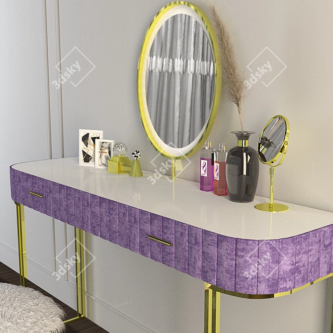 Elegant Vanity Set: Dressing Table, 2015 Design 3D model image 3