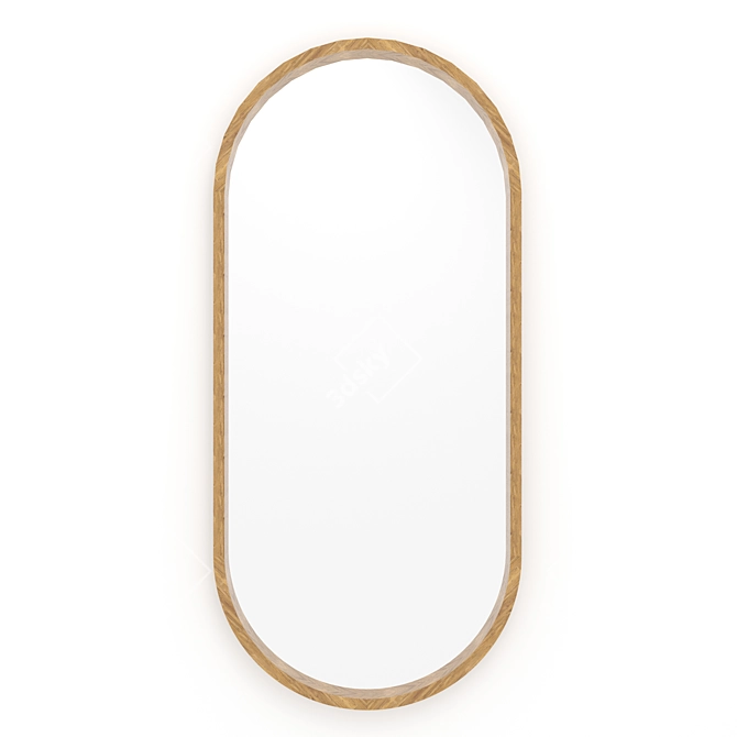 Elegant Ash Capsule Oval Mirror 3D model image 1