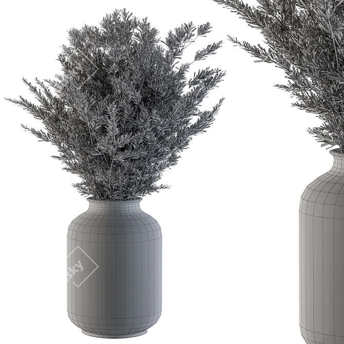 Branch in Vase: Cordifolia Beauty 3D model image 4