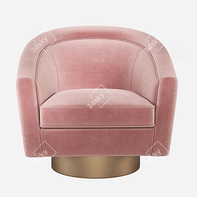 Elegant Catene Swivel Barrel Chair 3D model image 2