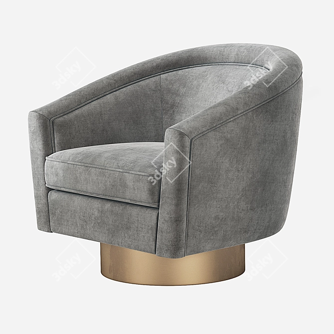 Elegant Catene Swivel Barrel Chair 3D model image 3