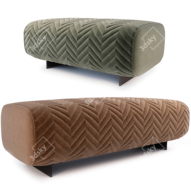 Luxury Ottoman: Minotti Quincy 3D model image 1