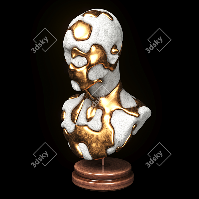 Lava Fusion Set: Gold & Concrete Sculptures 3D model image 5