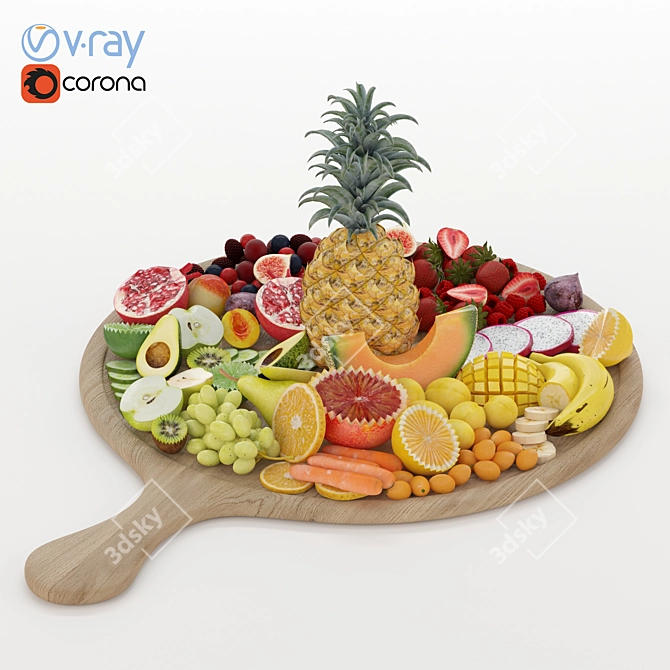 Sleek Fruit Tray: Perfect for Display! 3D model image 1