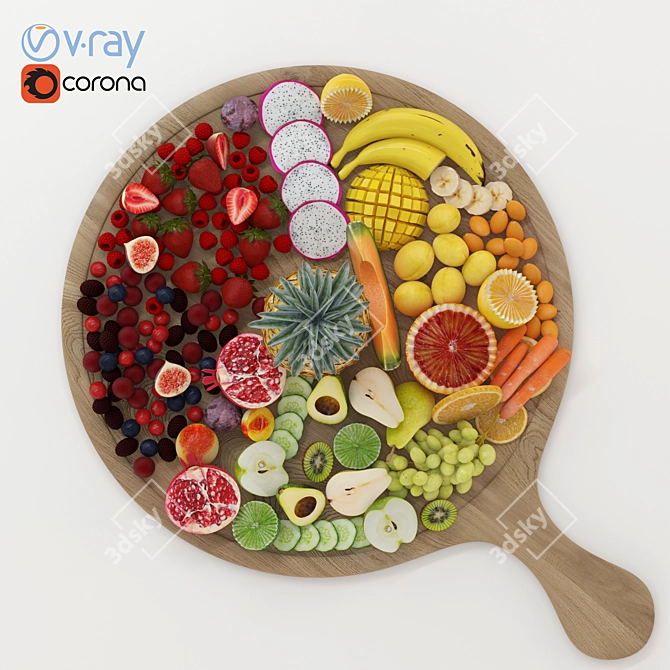 Sleek Fruit Tray: Perfect for Display! 3D model image 3