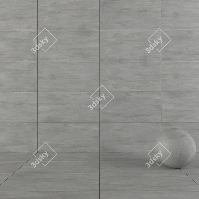 Luce Acciaio Concrete Wall Tiles: Sleek & Stylish 3D model image 1