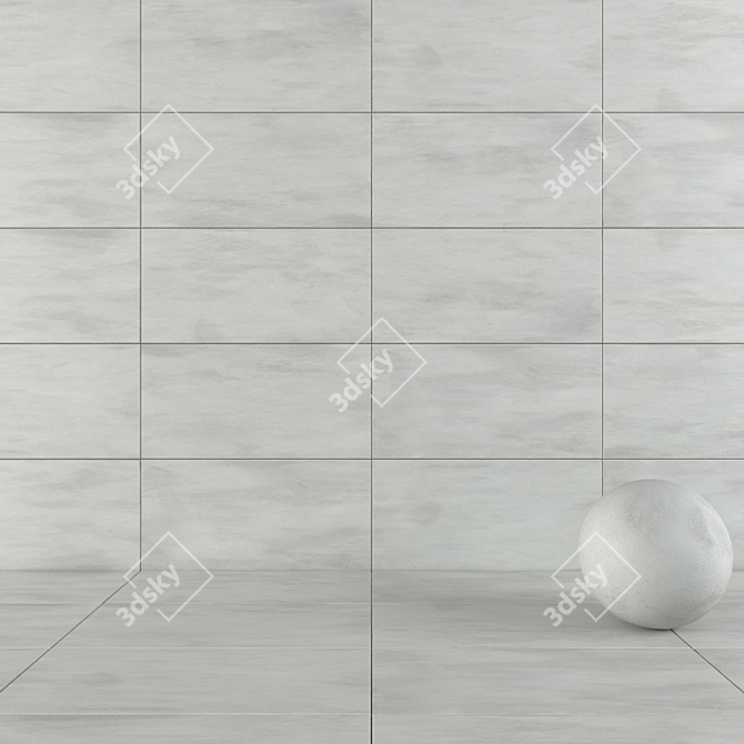 Luce Perla Concrete Wall Tiles - Modern and Versatile 3D model image 1