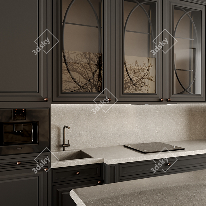 Versatile Modular Kitchen Design 3D model image 3