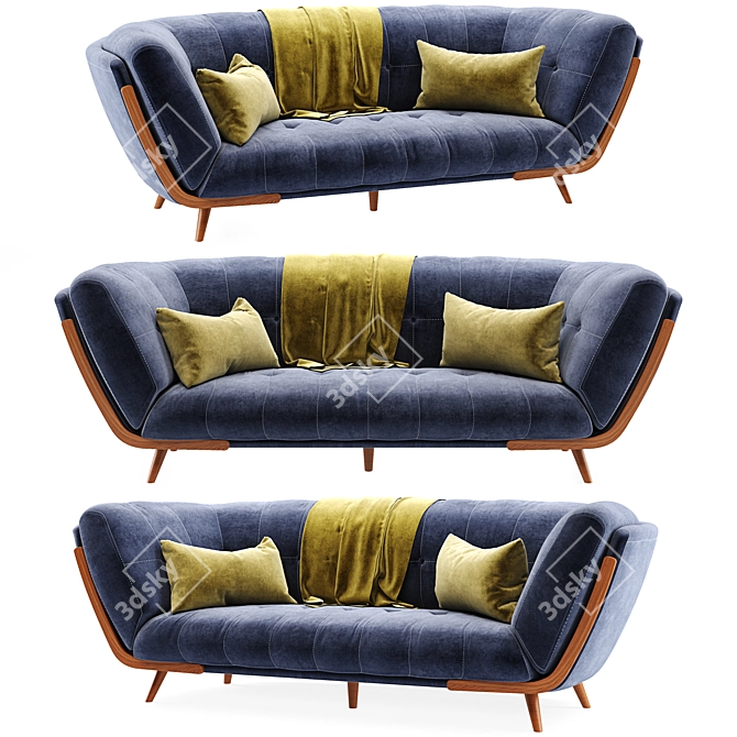 Modern Studio Fabric Sofa 3D model image 1