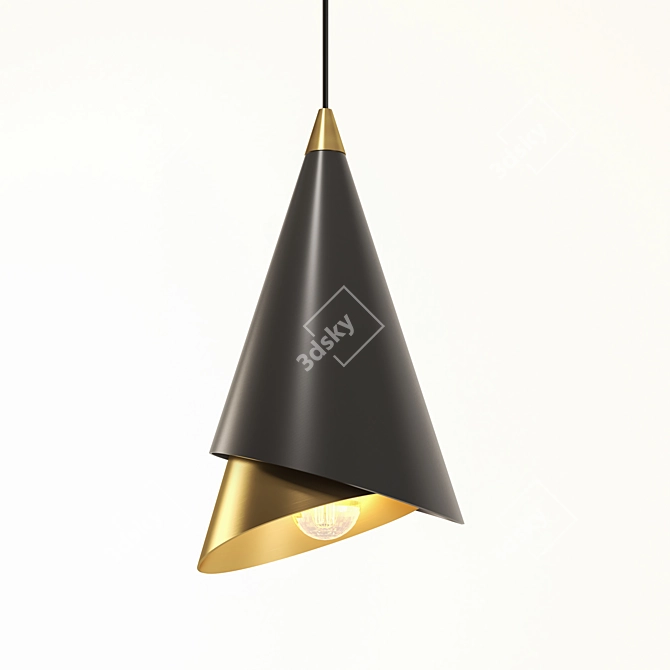 Elegant Pendant Light: W 25cm x H 70cm 3D model image 1