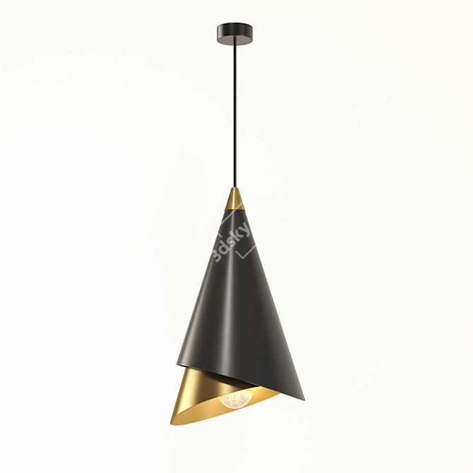 Elegant Pendant Light: W 25cm x H 70cm 3D model image 2