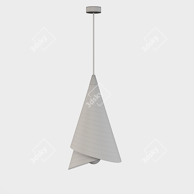 Elegant Pendant Light: W 25cm x H 70cm 3D model image 3