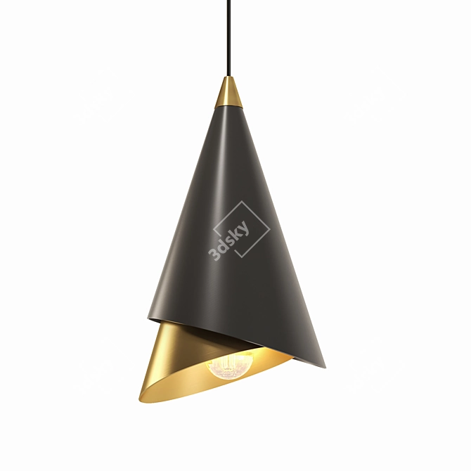 Elegant Pendant Light: W 25cm x H 70cm 3D model image 4