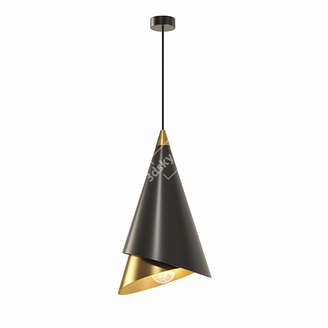 Elegant Pendant Light: W 25cm x H 70cm 3D model image 5