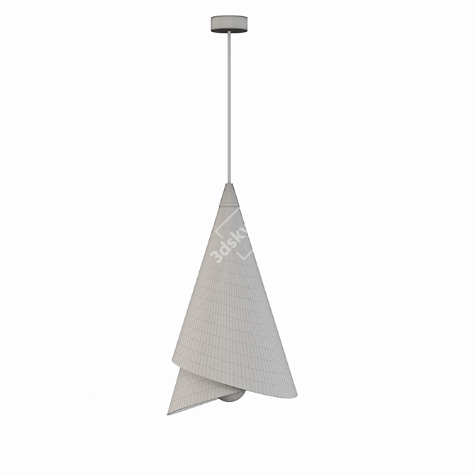 Elegant Pendant Light: W 25cm x H 70cm 3D model image 6