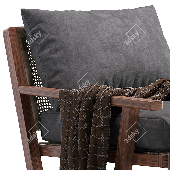 Bari Outdoor Lounge Chair: Stylish Comfort for Your Outdoor Space 3D model image 2