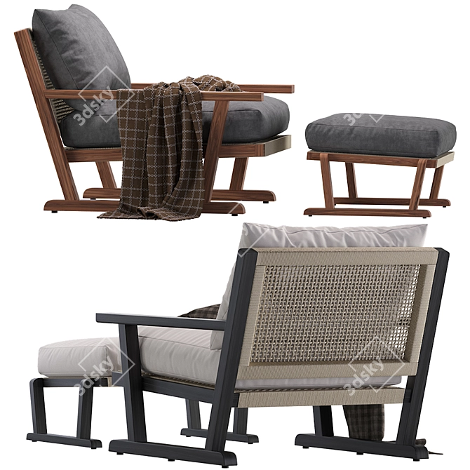Bari Outdoor Lounge Chair: Stylish Comfort for Your Outdoor Space 3D model image 3