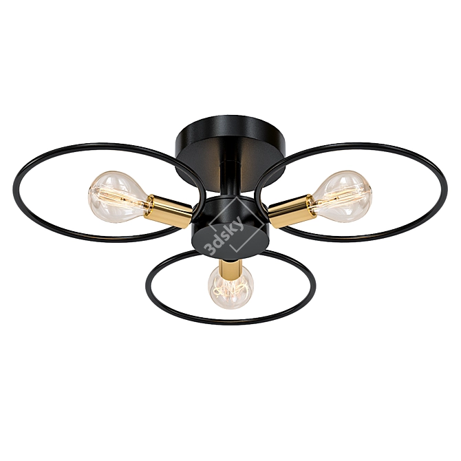 Industrial Ring Ceiling Light 3D model image 1