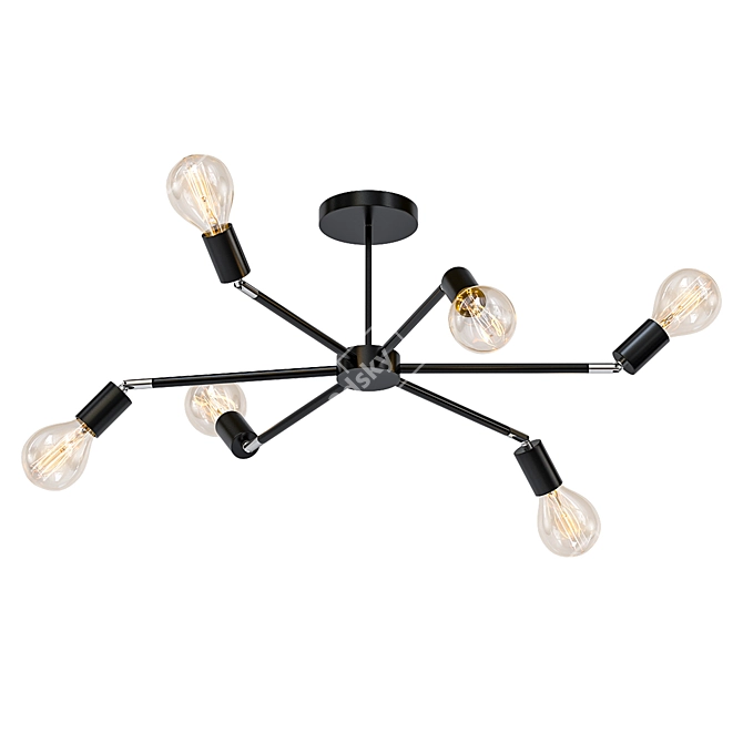  Modern Black Sputnik Ceiling Light 3D model image 1