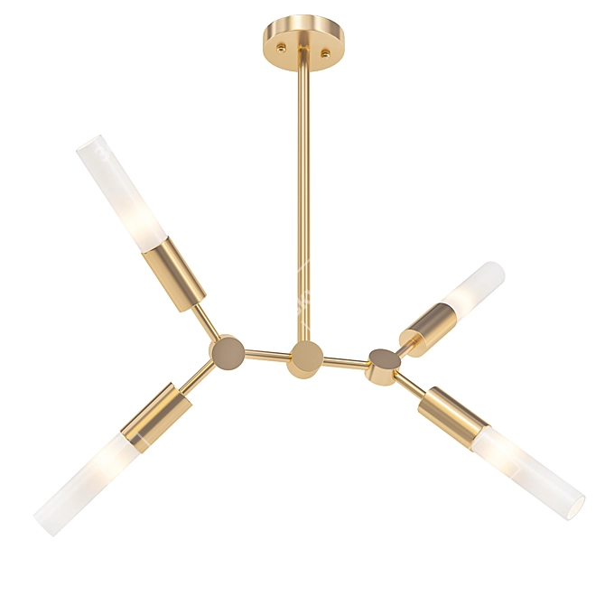 Brass Mini Industrial Ceiling Light 3D model image 1