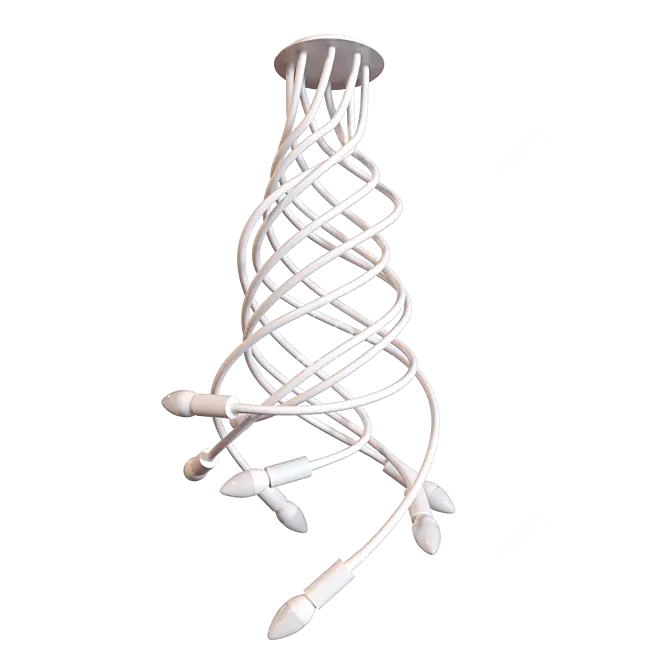 Loft It White Metal Chandelier 3D model image 1