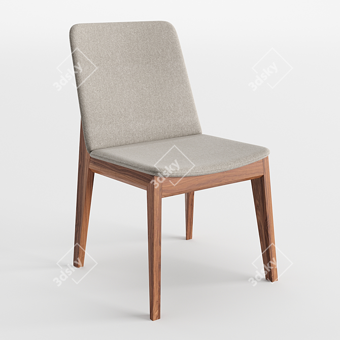 Fuchsia Velvet Dining Chair 3D model image 1