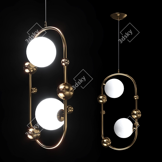 Sleek Corda Pendant Light 3D model image 1