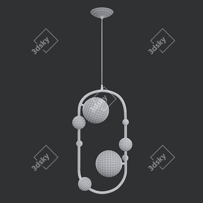 Sleek Corda Pendant Light 3D model image 2