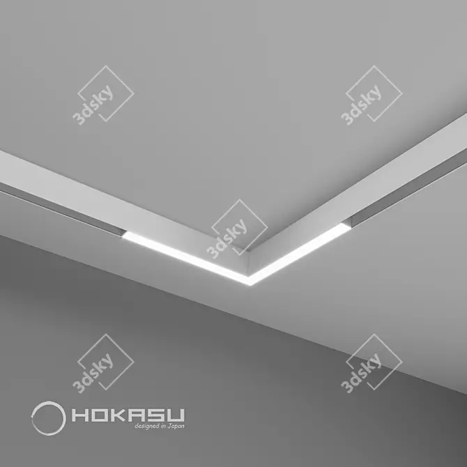 HOKASU OneLine+ LF Angle Magnetic Track Light 3D model image 3