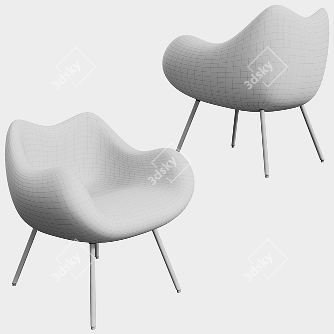 Elegant Angulo Armchair: Modern Comfort by Wade Logan 3D model image 3