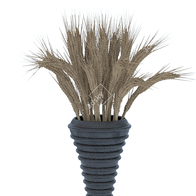 Elegant Floral Vase Decor 3D model image 2