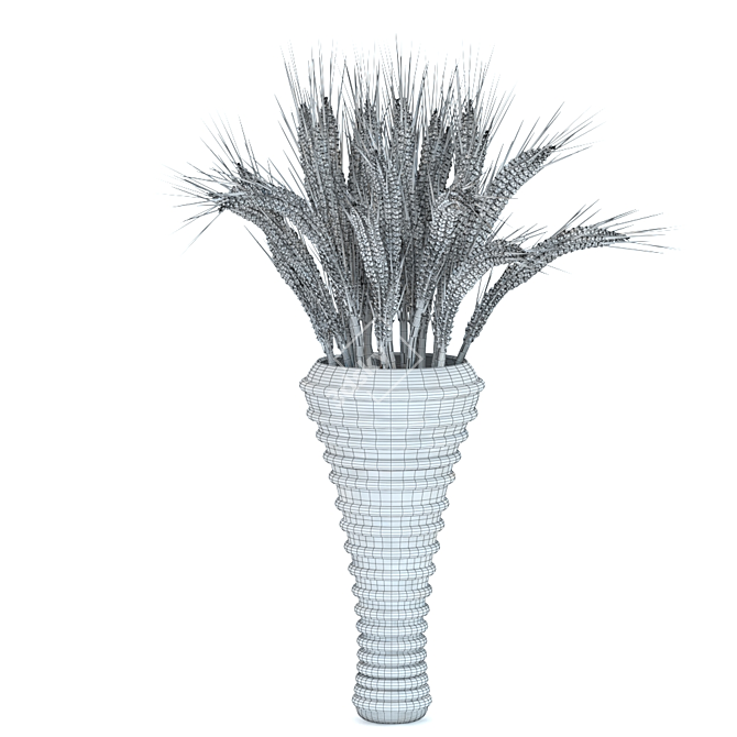 Elegant Floral Vase Decor 3D model image 3