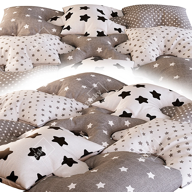 Starry Puzzle Baby Play Mat 3D model image 2