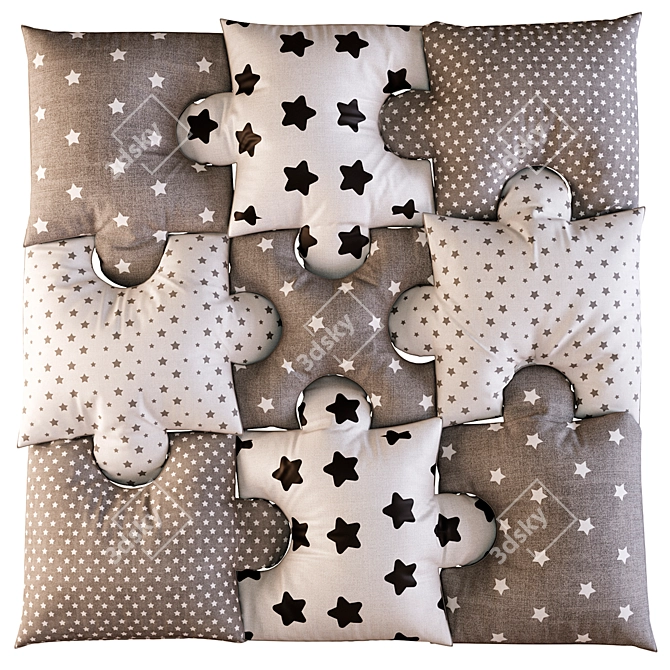 Starry Puzzle Baby Play Mat 3D model image 3