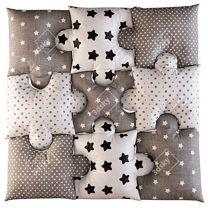 Starry Puzzle Baby Play Mat 3D model image 7