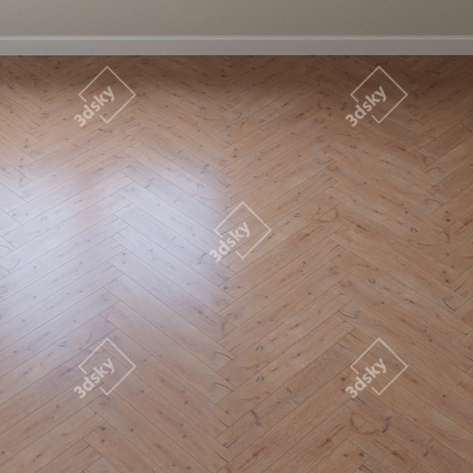 Kinda Oak Chevron Parquet Board 3D model image 3