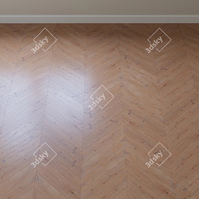 Kinda Oak Chevron Parquet Board 3D model image 4