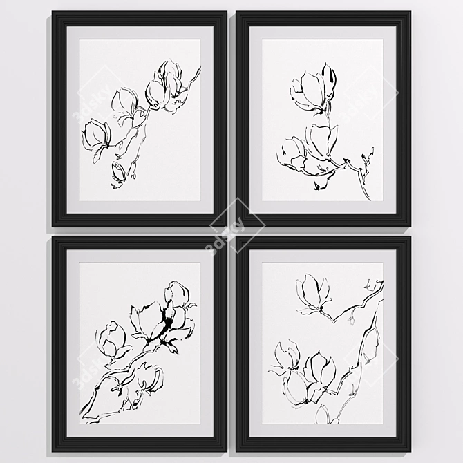 Modern Floral Art Collection No.3 3D model image 1