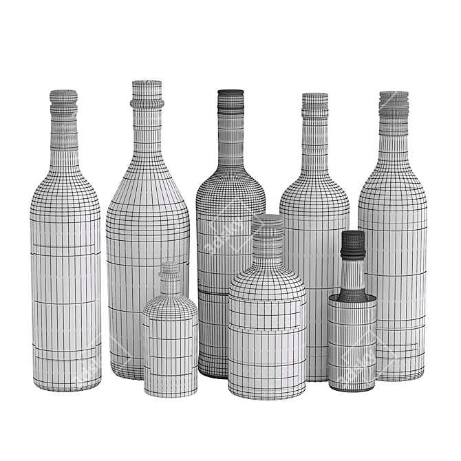 Premium Alcohol Set 3D model image 2