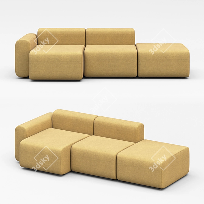 Stylish Shik Sofa 3D model image 1