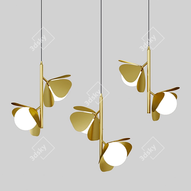 Glowing Flower Pendant Light 3D model image 1