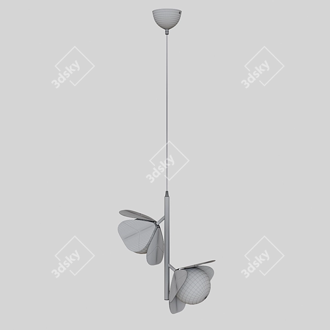 Glowing Flower Pendant Light 3D model image 2