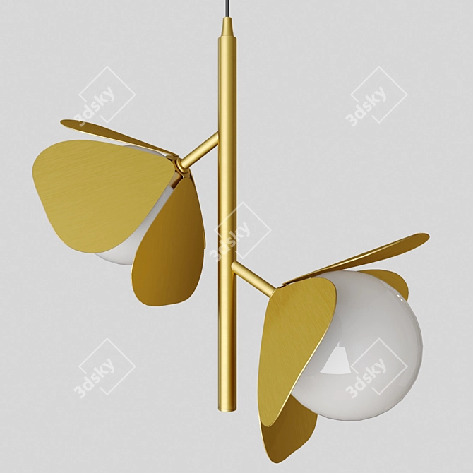 Glowing Flower Pendant Light 3D model image 4