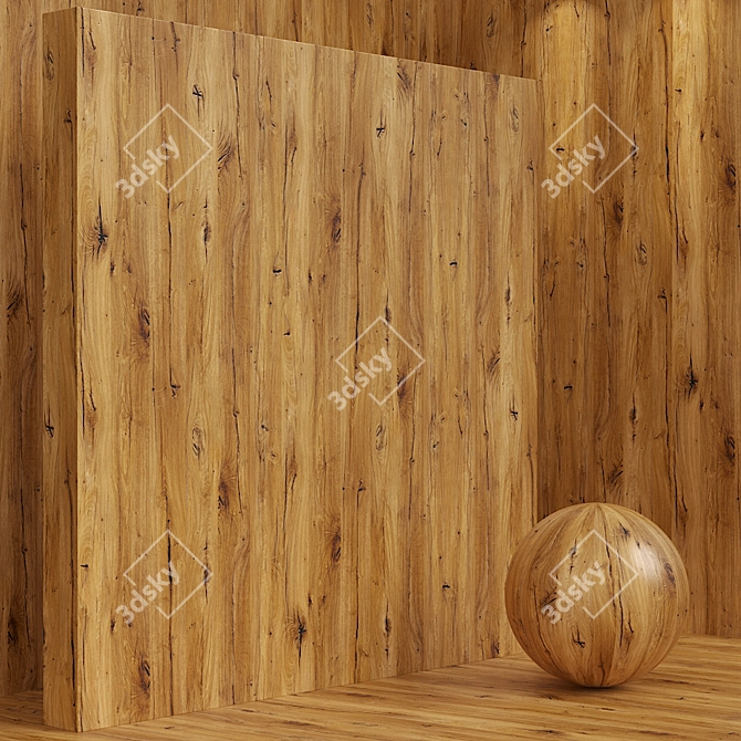 Seamless Oak Wood Set 108 3D model image 5