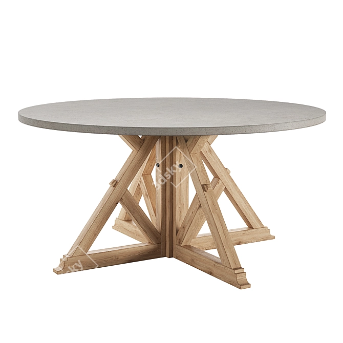 Elegant Brooks Round Dining Table 3D model image 1