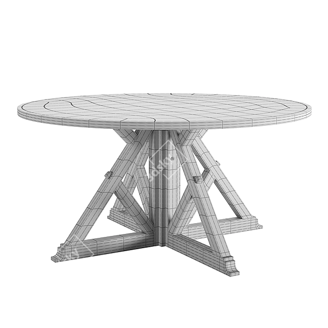 Elegant Brooks Round Dining Table 3D model image 3