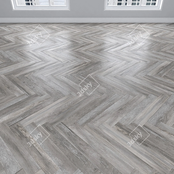 Versatile Oak Parquet Collection: Herringbone, Linear & Chevron 3D model image 3