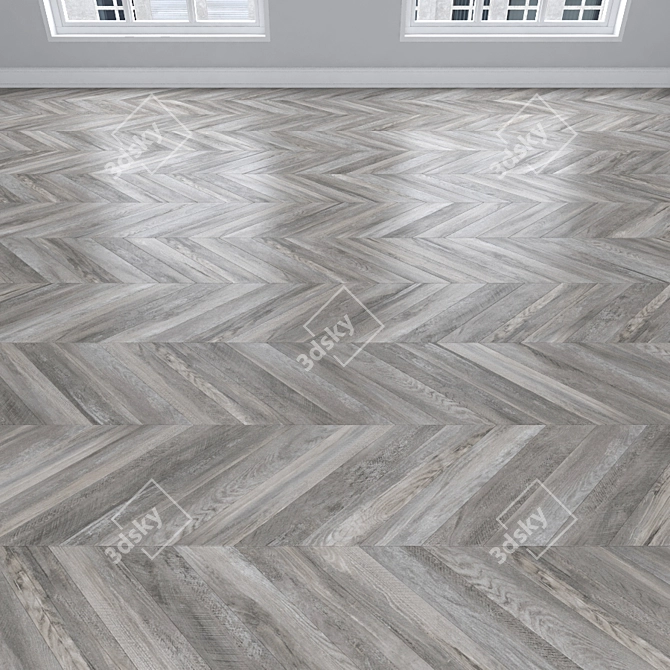 Versatile Oak Parquet Collection: Herringbone, Linear & Chevron 3D model image 4